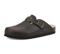 WHITE MOUNTAIN Women's Bari Clog, Brown/Leather W/Faux Fur, 4 UK
