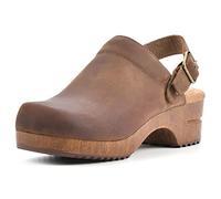 WHITE MOUNTAIN Women's Being Clog, Brown/Leather, 6 UK