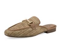 WHITE MOUNTAIN Women's Bobbin Open-Back Slip-On Loafer, Dk.Natural/Smooth, 8.5 Wide