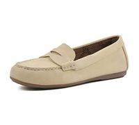 WHITE MOUNTAIN Women's Deutzia Penny Loafer, Butter Cream/Suede, 4 UK