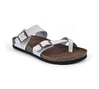 WHITE MOUNTAIN Women's Gracie Flat Sandal, White/Leather, 8 UK