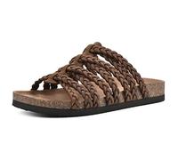 WHITE MOUNTAIN Women's Hamza Sandal, Brown/Leather, 6 UK
