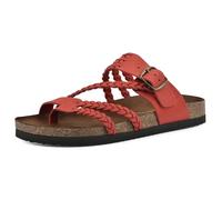 WHITE MOUNTAIN Women's Hayleigh Braided Signature Comfort-Molded Footbed Sandal, Red/Nubuck, 7 UK