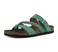 WHITE MOUNTAIN Women's Hazy Braided Signature Comfort-Molded Footbed Sandal, Classic Green/Suede, 5 UK
