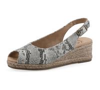 WHITE MOUNTAIN Women's Maize Slingback Espadrille Wedge Sandal, Black & White Snake Print Fabric, 6 Wide