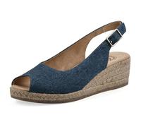 White Mountain Women's Maize Slingback Espadrille Wedge Sandal, Dark Blue Denim Fabric, 12