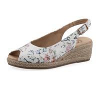 WHITE MOUNTAIN Women's Maize Slingback Espadrille Wedge Sandal, White Butterfly Multi, 8.5