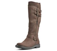 WHITE MOUNTAIN Women's Mazed Knee High Boot, Brown/Fabric, 5.5 UK