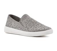 WHITE MOUNTAIN Women's Unit Sneaker, Silver/Fabric, 6.5 UK