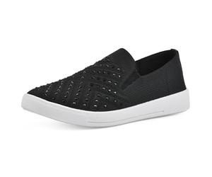 WHITE MOUNTAIN Women's Upbring Sneaker, Black/Fabric, 7 UK