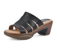 WHITE MOUNTAIN Women's Valora Wedge Sandal, Black/Met/Woven, 5.5 UK