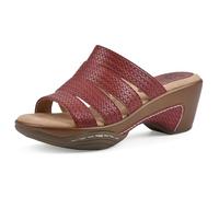 WHITE MOUNTAIN Women's Valora Wedge Sandal, Red/Woven, 6 UK