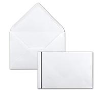White mourning envelopes with black mourning line - 50 pieces - envelopes in DIN C6 114x162 mm wet glue without window for funerals, obituaries, thank You notes, condolences