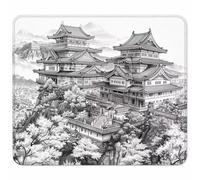 White Mouse Mat 200x180mm, Small Mouse Pad Architecture Waterproof Gaming Mousepad, Mini Desk Mat with Anti-Slip Base, Stitched Edges Mousepad, Keyboard, Mousemats for Desk, Gifts for Women E-5648