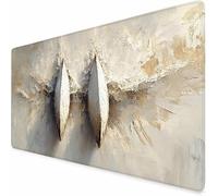 White Mouse Mat 32X16inch Simple Gaming Mouse Pad, Large Mousepad with Non-Slip Rubber Base, Office Accessories with Stitched Edge, Washable Mousepad for Laptop, Office/Gaming, Room Decor -XZ774NU