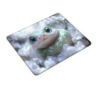 White Mouse Mat 40 x 30 cm Small Mouse Pad Animal Waterproof Mousepad Gaming Desk Accessories, Anti-slip Rubber Base Mousemat with Stitched Edge for Office, Learning, Gaming, Gifts for Men S0-102