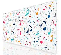 White Mouse Mat 600x300x3mm XXL Gaming Mouse Pad Musical Notes Desk Mat,Gaming Keyboard Mousepad Improved Precision and Speed,Desk Accessories with Non-Slip Base and Stitched Edge for Office Home YG-1