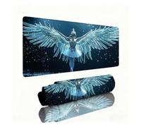 White Mouse Mat Angel Mouse Pad Desk Mat 1600x800x3mm, Table Mats, Soft Smooth Surface and Anti-Slip Rubber Base, Improved Precision and Speed, Desk Accessories for Men Macbook, Laptop, Office 0B-85