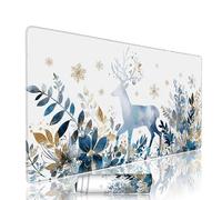 White Mouse Mat Large Gaming Mouse Pad Deer Computer Keyboard Pads xxl 1000x500x3mm Waterproof Smooth Cloth Surface with Rubber Base Non-Slip Desk Matt with Stitched Edges for Laptop, Office w-9922
