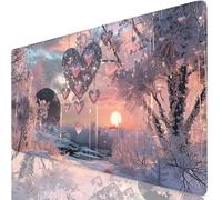 White Mouse Mat Love Mouse Pad Desk Mat Soft Smooth Surface and Anti-Slip Rubber Base for Stable Grip on Smooth Surfaces, Improved Precision and Speed, Mousepad for Office 1400 x 600 x 3mm K0-499