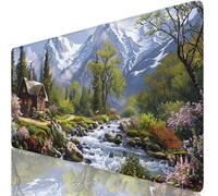 White Mouse Mat Mountain Mouse Pad Desk Mat Soft Smooth Surface and Anti-Slip Rubber Base for Stable Grip on Smooth Surfaces, Improved Precision and Speed, Mousepad for Office 1000 x 500 x 3mm K0-53