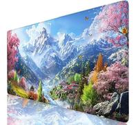 White Mouse Mat River Mouse Pad Desk Mat Soft Smooth Surface and Anti-Slip Rubber Base for Stable Grip on Smooth Surfaces, Improved Precision and Speed, Mousepad for Office 1400 x 600 x 3mm K0-172