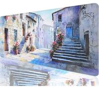 White Mouse Pad,800x400x3mm Mouse Mat Alley Desk Mat Large, Soft Smooth Surface with Anti-Slip Rubber Base Mousepad Waterproof, Durable, Extended Length Desk Pad for Home Christmas Decorations N1-279