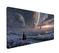 White Mouse Pad Large 1200x600mm, Moon Gaming Mouse Pad Waterproof Desk Mat with 3MM Stitched Edges, Non-Slip Rubber Base Mousepad Computer Accessories for Gaming, PC, Office, Home, Gifts -bby2509S0