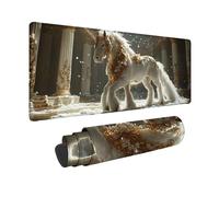 White Mouse Pad Large 28x12inch, Unicorn Gaming Mouse Pad Waterproof Desk Mat with 3MM Stitched Edges, Non-Slip Rubber Base Mousepad Computer Accessories for Gaming, PC, Laptop, Office -hjw260183