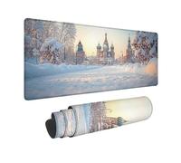 White Mouse Pad Large 36 x 16in, Castle Gaming Mouse Pad Waterproof Desk Mat with 3MM Stitched Edges, Non-Slip Rubber Base Mousepad Computer Accessories for Gaming, PC, Laptop, Office -hjw2601PB