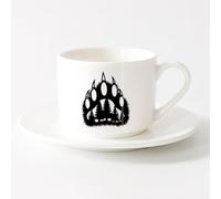 White Mugs Beast Paw Wild Natural Forest Freedom Trees （6oz/175ml） for Coffee, Soup, Tea, Milk, Latte, hot Cocoa, Ladies, Men，Sets Tea Cup with Saucers (White)
