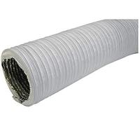 White Multi-Layered Flexible Duct Hose 125mm / 3m PVC Wire Reinforced Ducting Vent Pipe