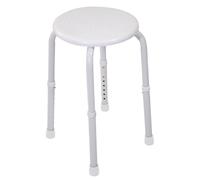 White Multi Purpose Stackable Stool Rust proof Aluminium Frame Height Adjustable
