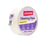 White Multi Surface Painters Masking Tape Painting Decorating DIY Projects Indoor Outdoor Easy Tear No Paint Bleed Sharp Lines Clean Removal Strong Adhesive Painters 48mm X 45m Crepe Paper Roll
