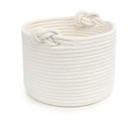 White Multifunctional Woven Storage Basket Perfect For Desktop Organization And Toilet Paper Holder for Home