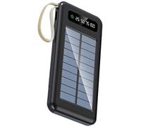 White Multiple Device Usb Ports, Led Indicator And Flashlight, Solar Charger Power Bank 10000 Mah, Outdoor Large Capacity With Built-In Cables, Fcc Ce Certified
