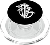 White Mushroom Art Mycologist Gear Mushroom Growers Mycology PopSockets PopGrip for MagSafe