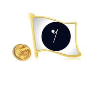 White Music Eighth Rest Black Golden Metal Flag Lapel Pin Badge