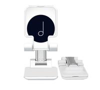 White Music Mim Notes Black Adjustable Cell Phone Stand Desk Foldable