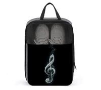 White Music Note Shoe Bag for Travel Daily Use Anti-dust Storage Carrier Golf Shoe Pouch