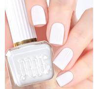 White Nail Varnish - French White Nail Polish Quick Dry - Long Lasting Chip Resistant Breathable Nail Polish - High Glossy Water Based Milky white Nail Varnish for DIY Nail Art Manicure