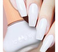 White Nail Varnish - Quick Dry Nail Polish - Long Lasting Nail Varnish Pastel White Oil-Based Formula Nail Polish for DIY Nail Art No Need Baking