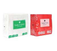 White Napkins 100pk & Red Napkins 100pk Disposable Eco-Friendly Party Tableware Bundle