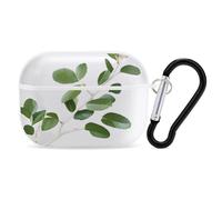 White Natural Greenery Twig AirPods Pro Case Cover with Keychain Ring PC Hard Shell Protective Case for AirPods Pro 2nd for Women Men Generation Easy Open Full Drop Protection Cover White-Style