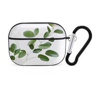 White Natural Greenery Twig AirPods Pro Case Cover with Keychain Ring PC Hard Shell Protective Case for AirPods Pro 2nd for Women Men Generation Easy Open Full Drop Protection Cover Black-Style