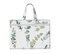 White Natural Greenery Twig,Canvas Document Bag Zipper File Tote Bag Handbag Briefcase for School Office