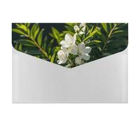 White Natural Greenery Twig File Folder 6-Pocket, Waterproof Accordion File Organizer with Snap Closure, Expanding Document Holder for Office, Home