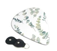 White Natural Greenery Twig Guitar Picks, 6 Pcs Guitar Plectrums double-sided printing, suitable for acoustic, electric and bass guitars, including 0.46 mm 0.71 mm 0.96 mm