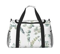 White Natural Greenery Twig Large Travel Duffle Bag with Shoulder Strap,Water-Resistant Twill Weekender Bag for Men Women,Spacious Carryall Gym Bag