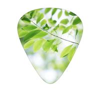 White Natural Greenery Twig print Celluloid Guitar Plectrums for Acoustic Guitar Bass,Guitar Picks with Organizer Box